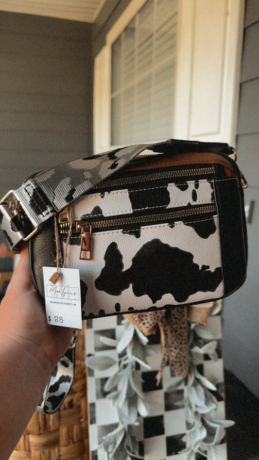 Color Blocked Multifunctional Zipper Crossbody Bag