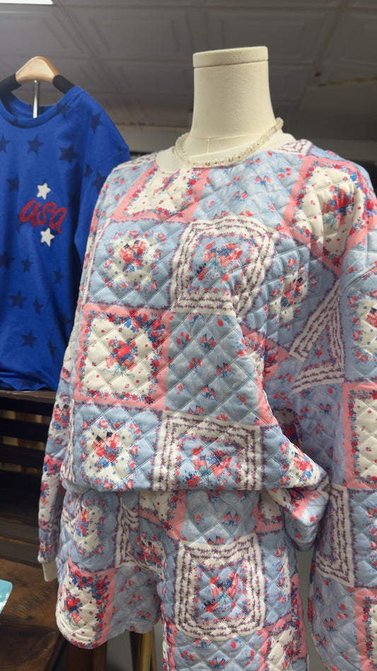 Americana Long Sleeve Short Set