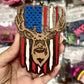 Mahogany Cherry Freshie- Deer with Flag