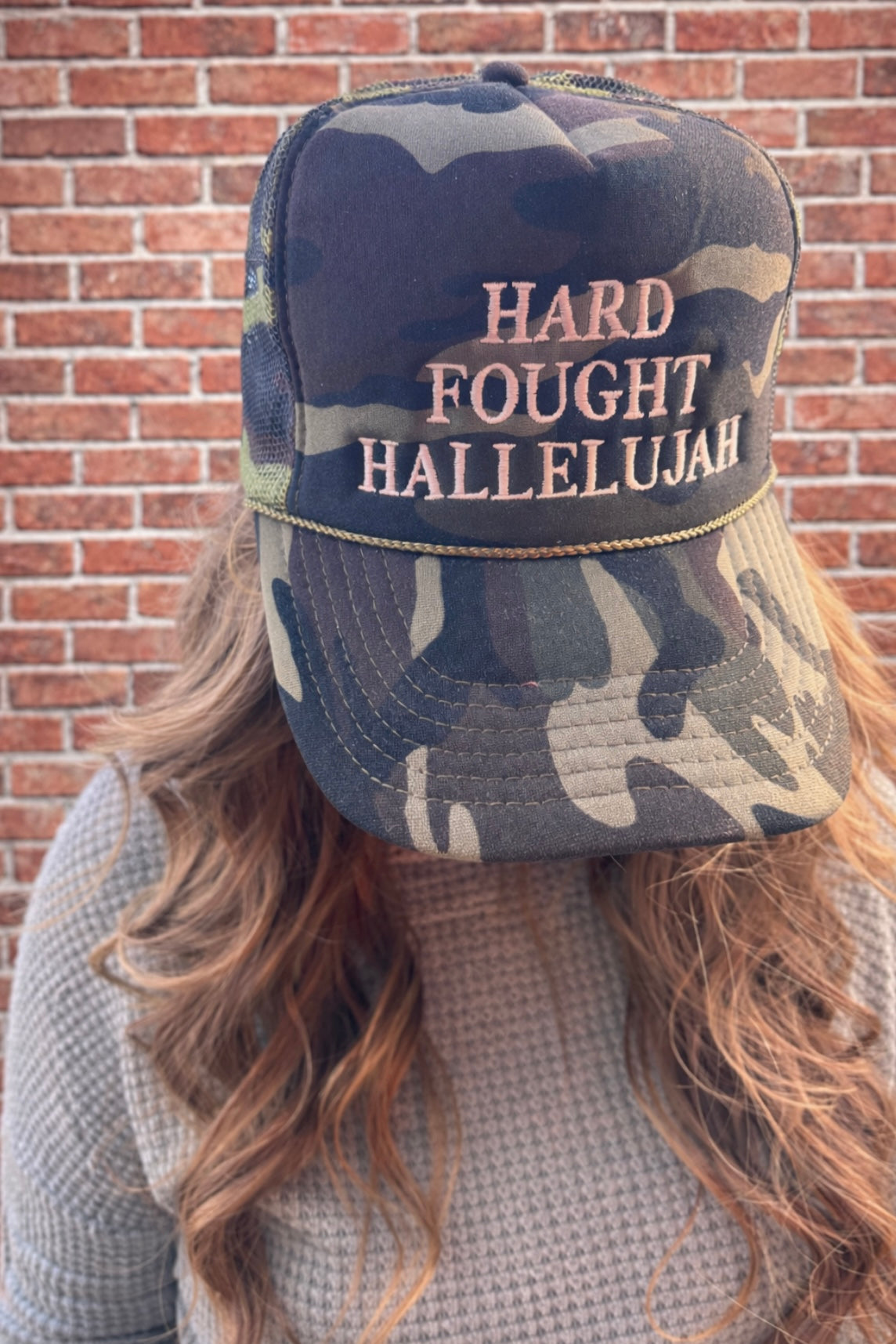 Hard Fought Hallelujah Embroidered Trucker Hat