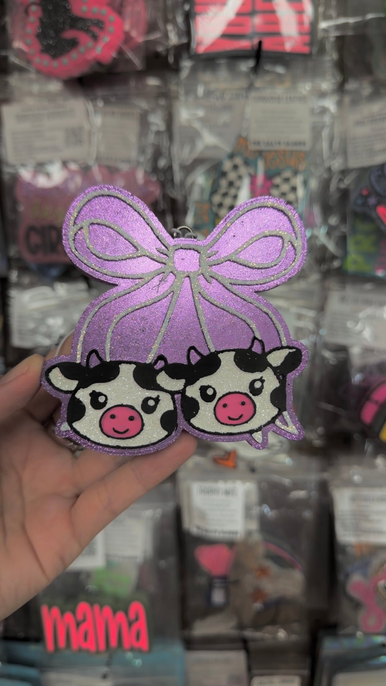 Prickly Pear Freshie Bow with Cows