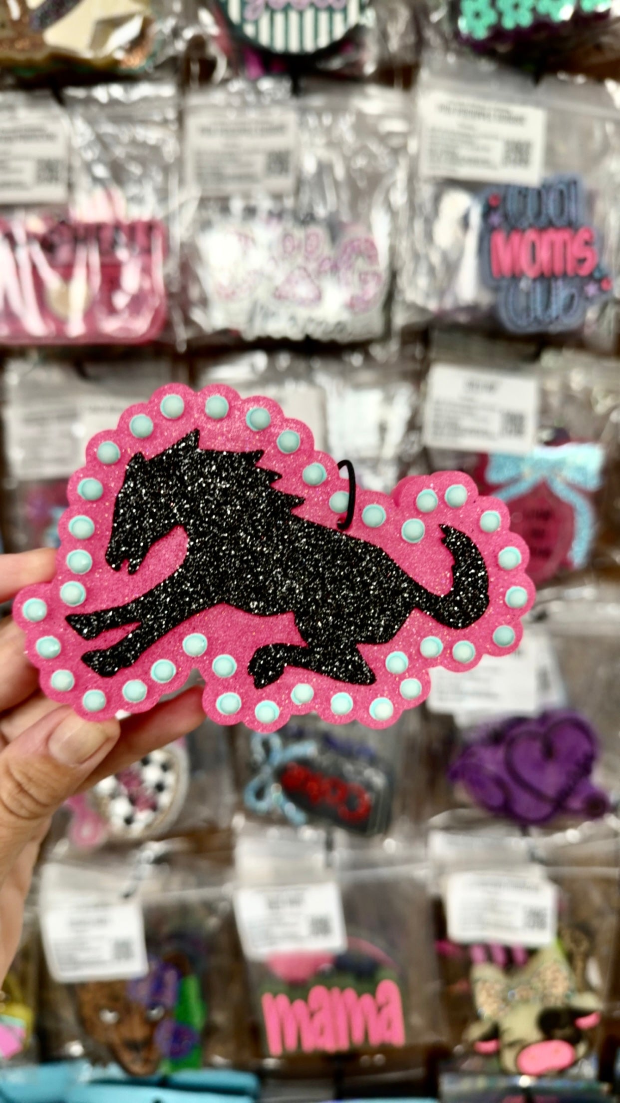 Pink Saddle Freshie- Glitter Stallion