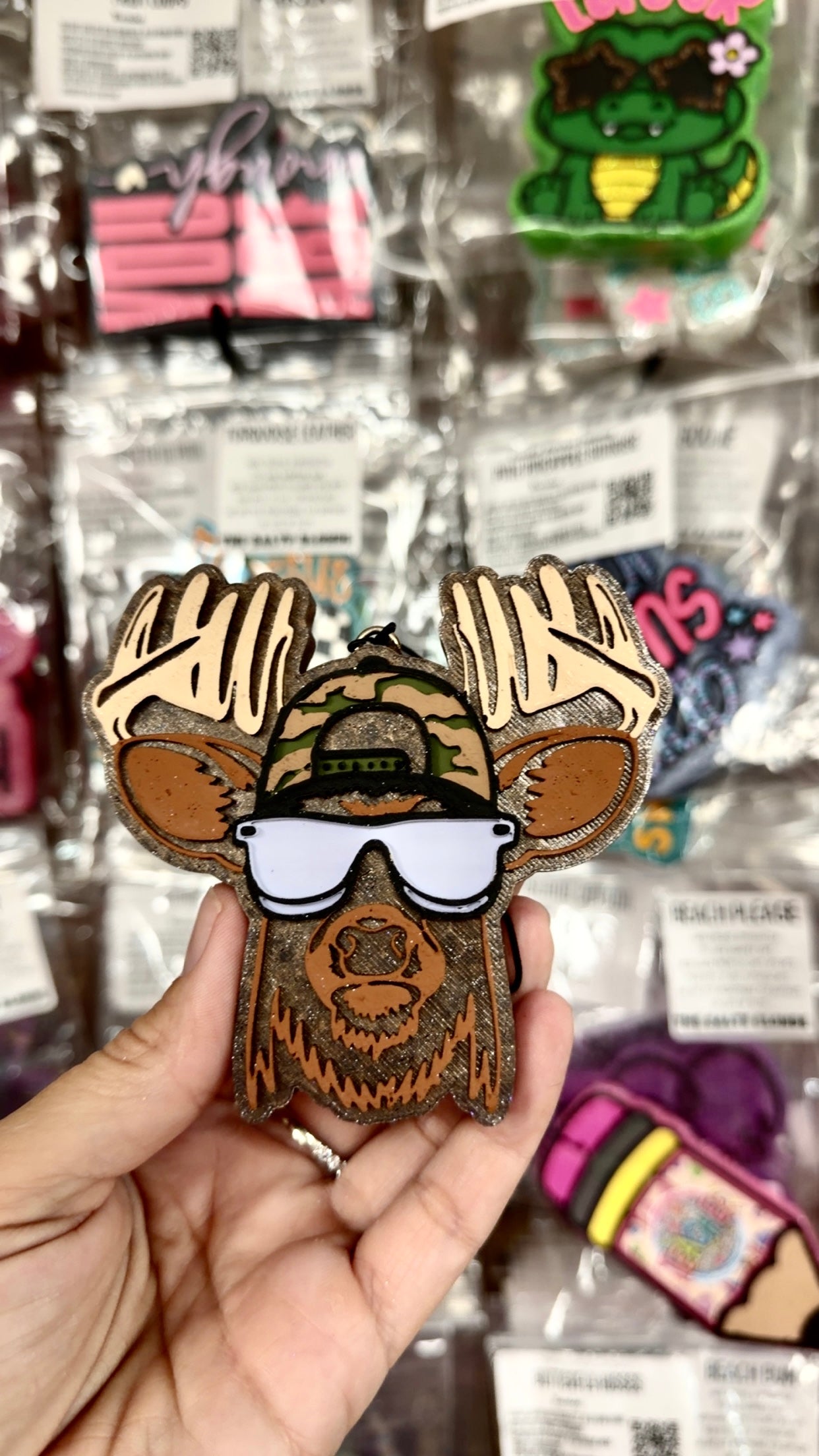 Gingham Hero Freshie- Deer with Sunglasses