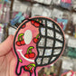 Leather Freshie- Disco/Cherry Smiley Face