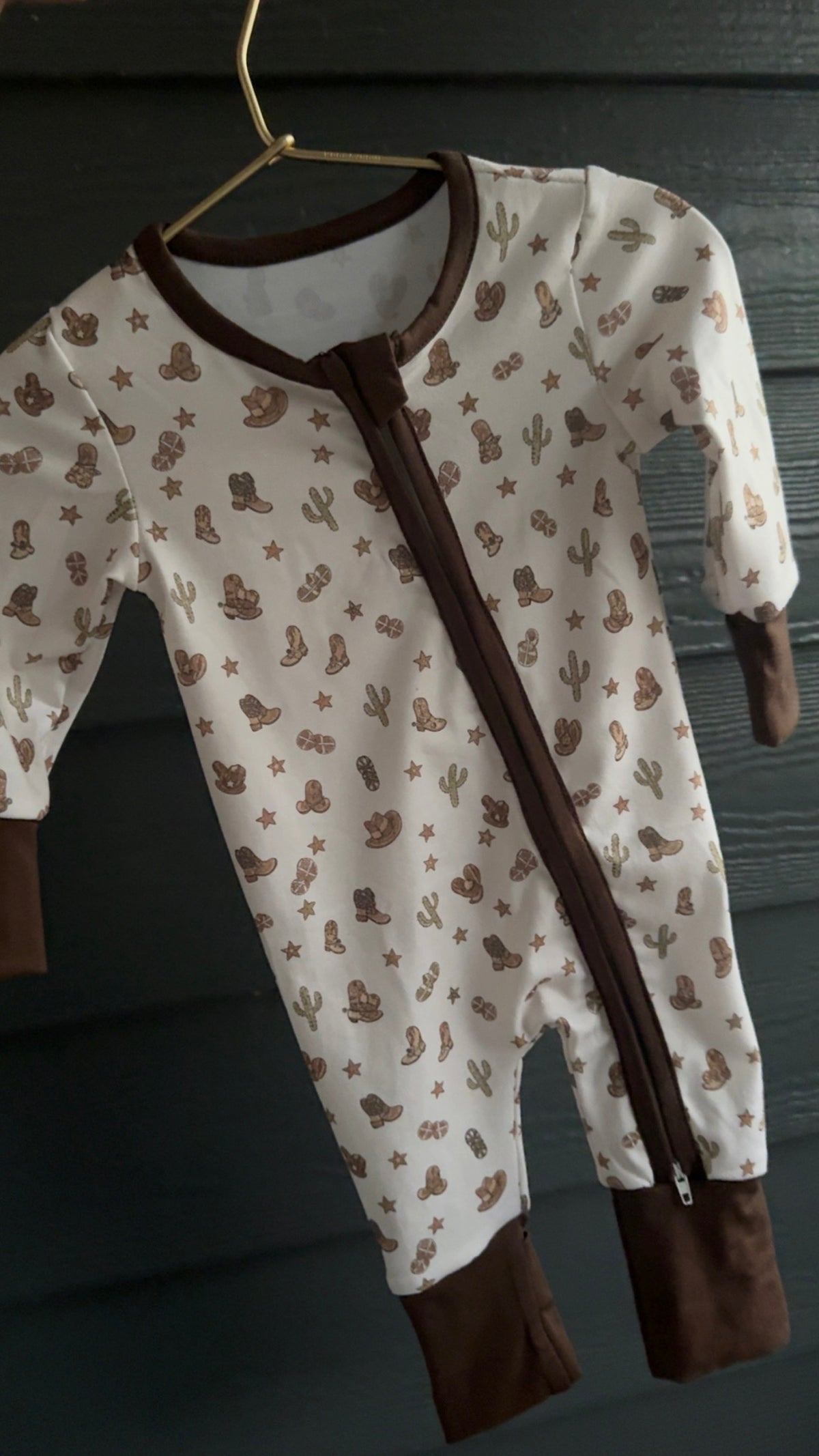 Western Boots Hat Cactus Long Loungewear