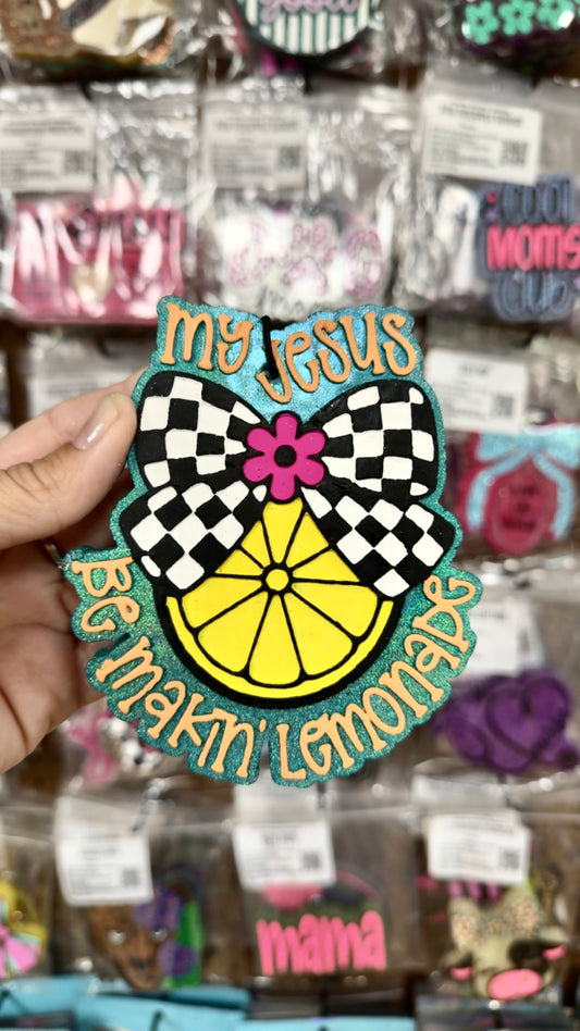 Turquoise Leather Freshie- Be Makin’ Lemonade