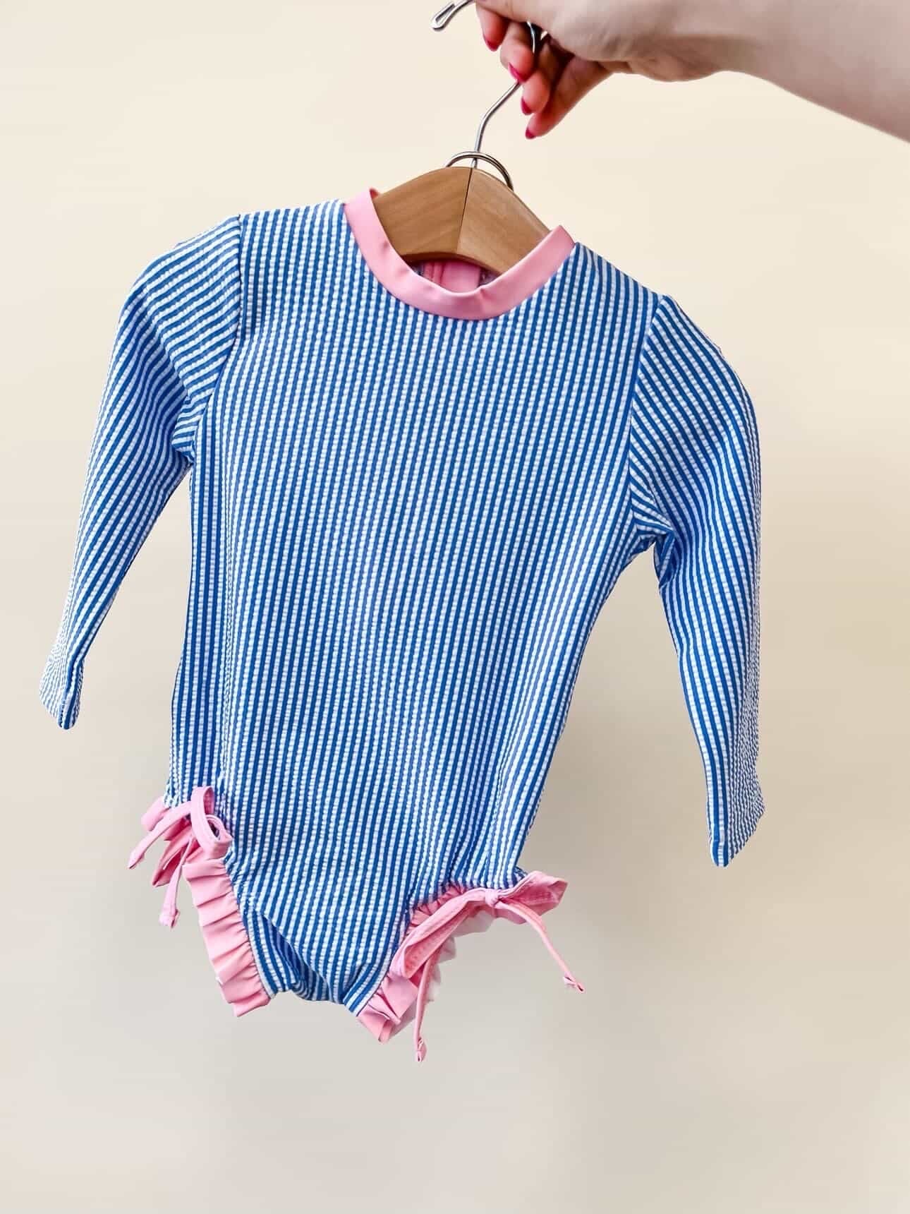 TTB Blue Stripe Swimsuit Set