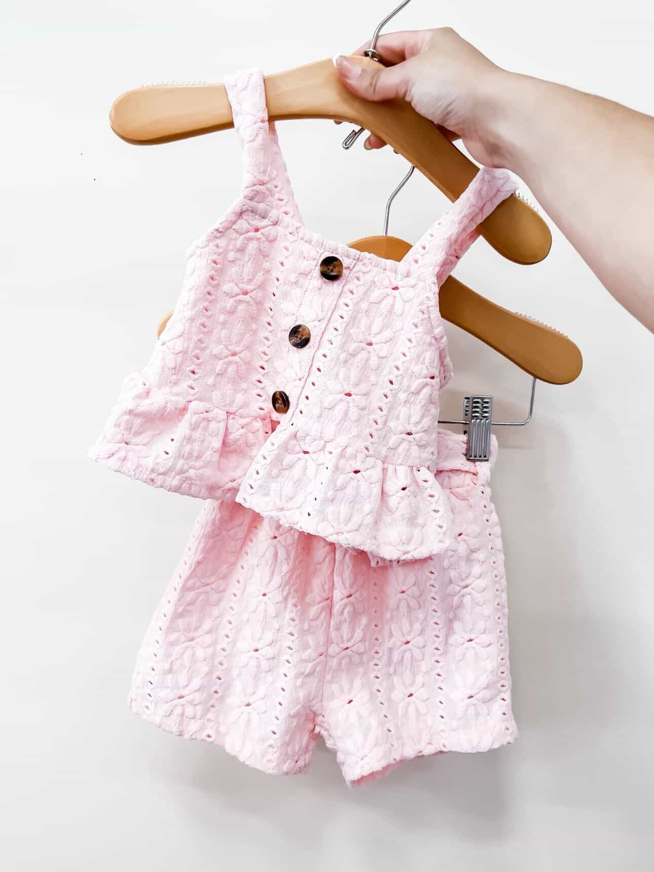 TTB Pink Lace Shorts Set