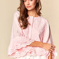 Pink Lace Mid-sleeve Top