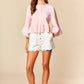 Pink Lace Mid-sleeve Top