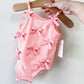 TTB Stripe Bow Swimsuit Pink