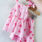 TTB Pink Stripe Coquette Tank Shorts Set