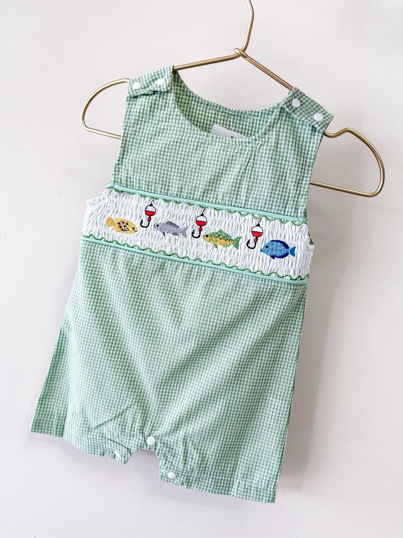 TTB Green Gingham Fishing Jumpsuit