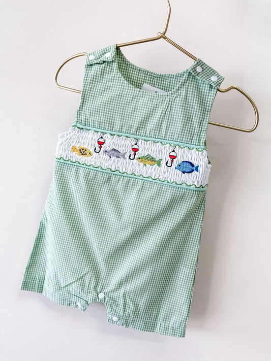 TTB Green Gingham Fishing Jumpsuit