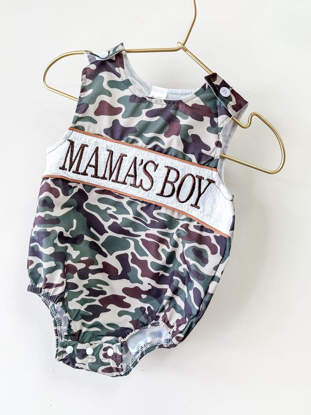 TTB Mama’s Boy Camo Romper