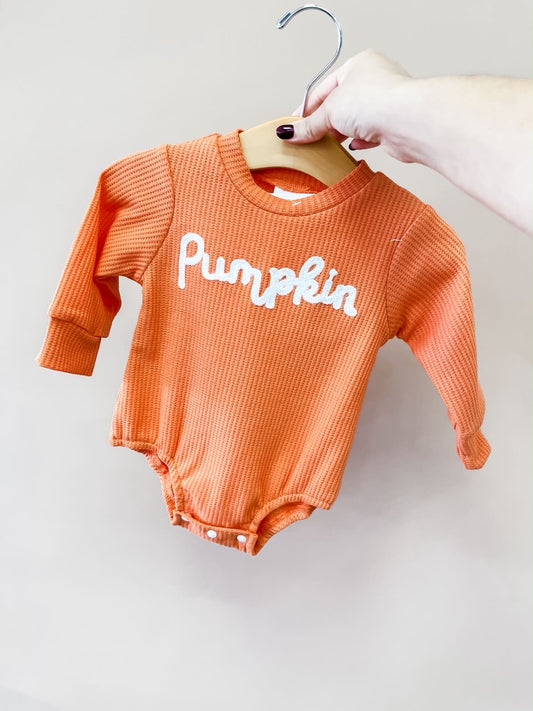 TTB Pumpkin Season Waffle Romper 091026