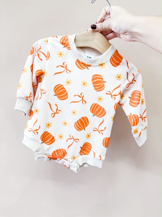 TTB Pumpkin & Bows Romper 091026