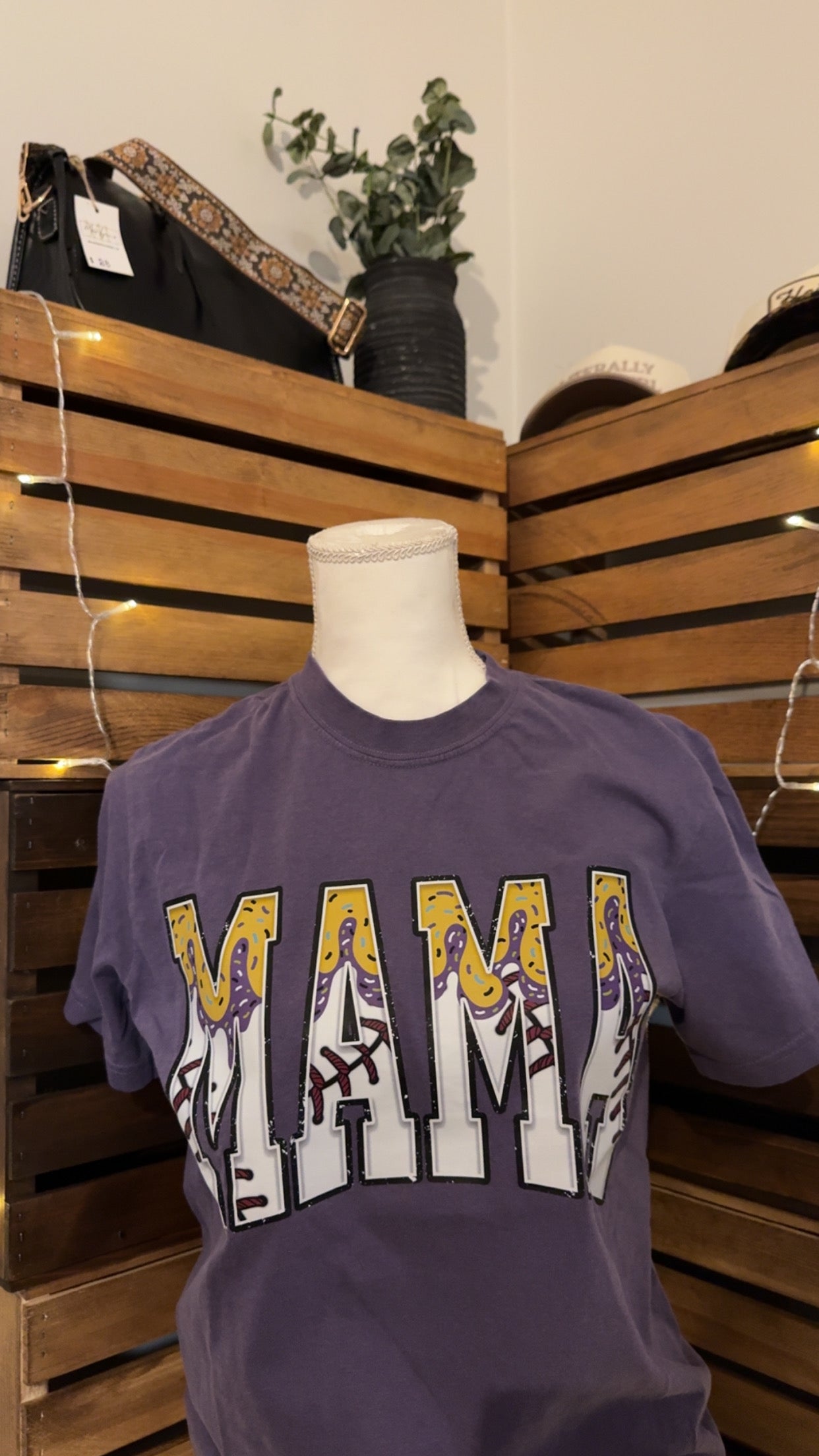 Purple/Yellow Baseball Mama Drip