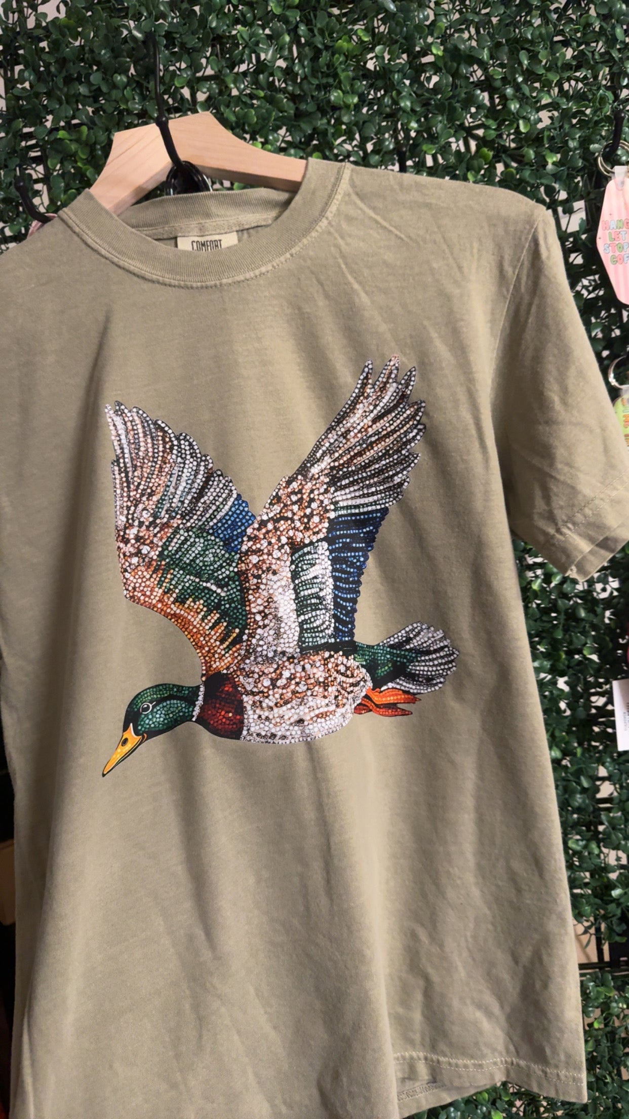 Rhinestone duck graphic tee