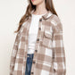 Long Sleeve Check Printed Fleece Shacket