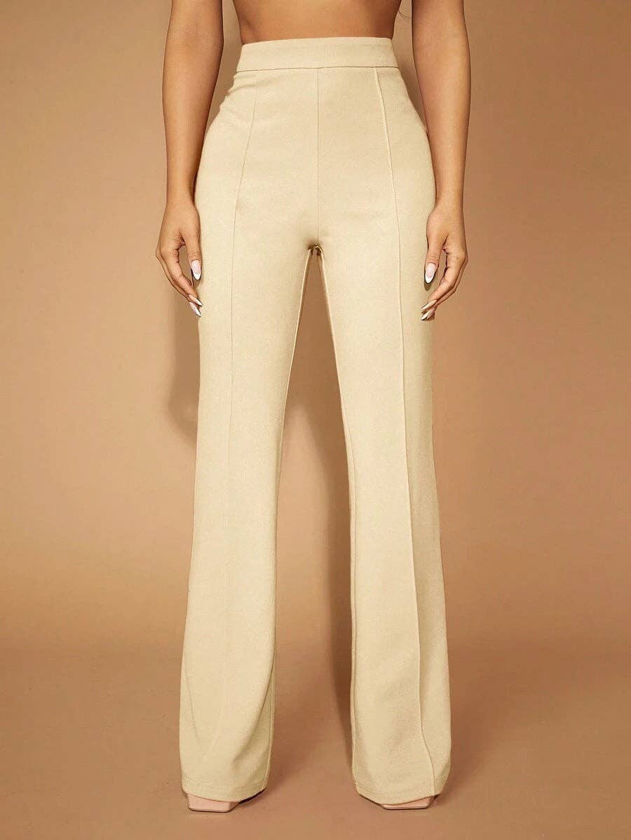 High Waist Straight Leg Pants Women's Work Trousers