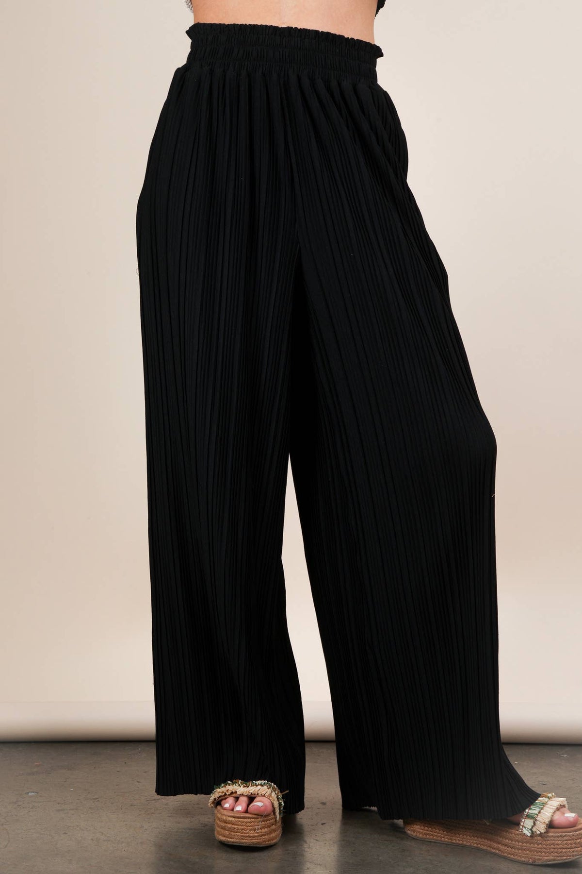 Leopard Print Wide Leg Pleated Pants
