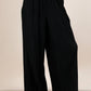 Solid Wide Leg Pleated Pants Plus Size