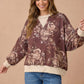 Color Block Floral Pullover Knit Top