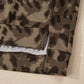 Brown Leopard Print Patchwork Pullover Drawstring Loose Pant Set
