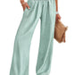 Gingham High Waist Wide Leg Pants with Pockets