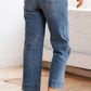 Exposed Stitching Straight Leg Jeans