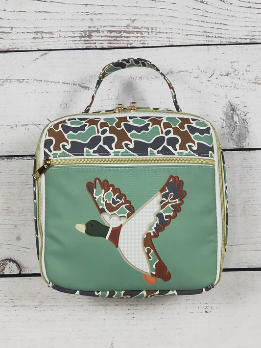 Camouflage Duck Printed Canvas Lunch Boxes Bag