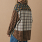 Plus Button Down Color Block Oversized Top