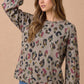 Oversized Mixed Print Sweater Knit Top