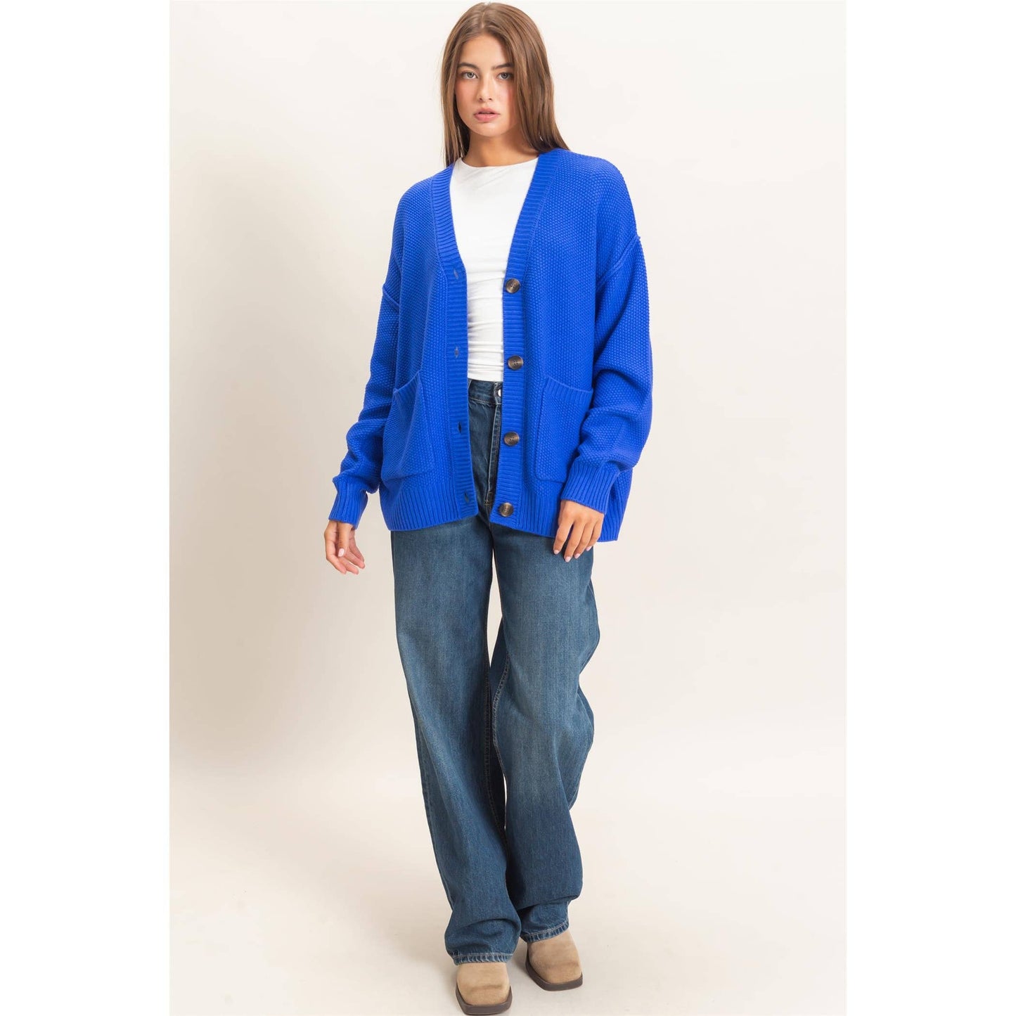Smith Oversized Knit Buttoned Cardigan