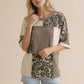 Camo Animal Print Color Block Top