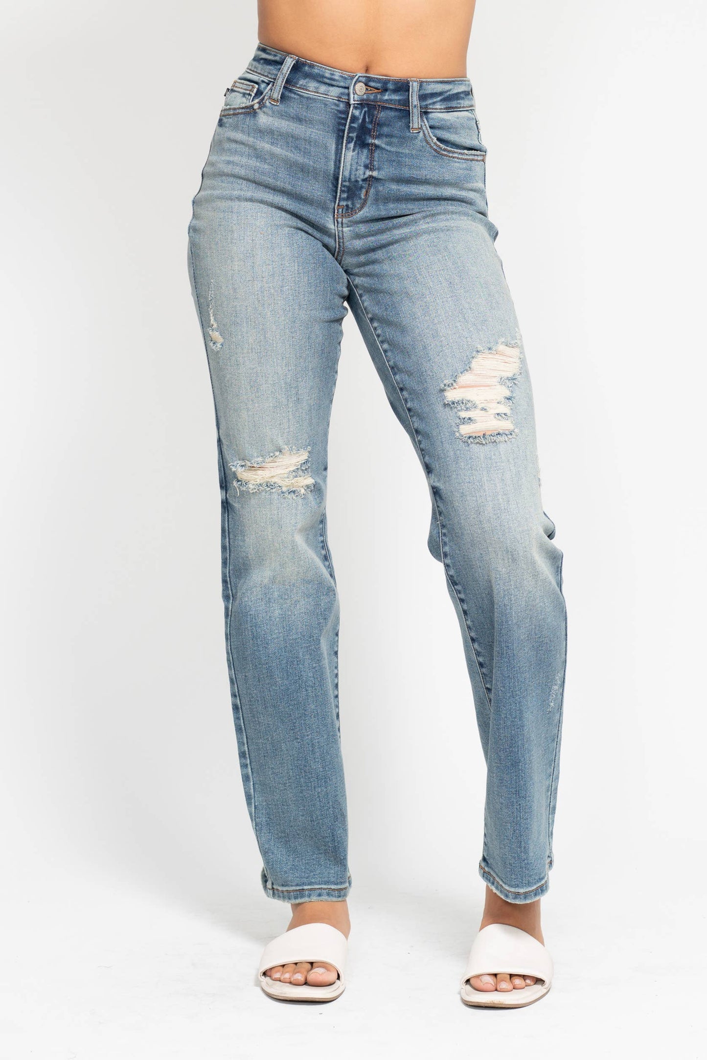High Waisted Dad Straight Jean