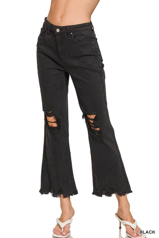 Washed Distressed Denim Jeans