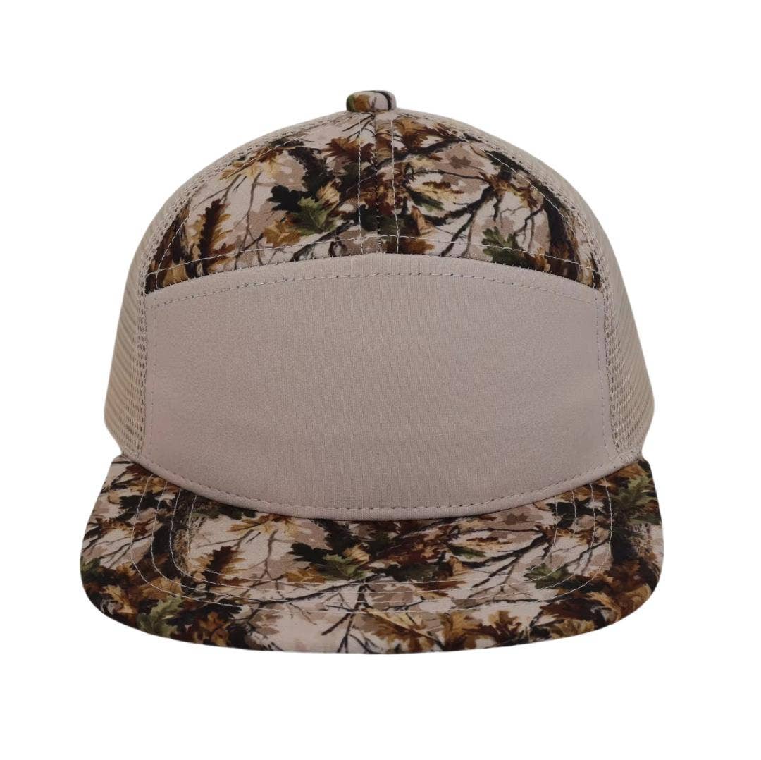 Kids 7 Panel Timber Leaf Camo Snapback Hat