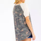 Camo Short Sleeve Henley Top
