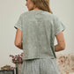 WASHED SHORT SLEEVE BOXY KNIT TOP
