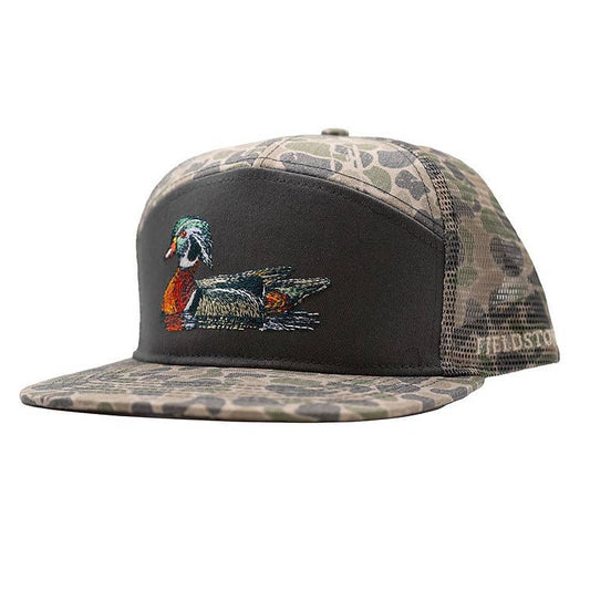 Youth 7 Panel Backwoods Camo Wood Duck Hat (H-224Y)