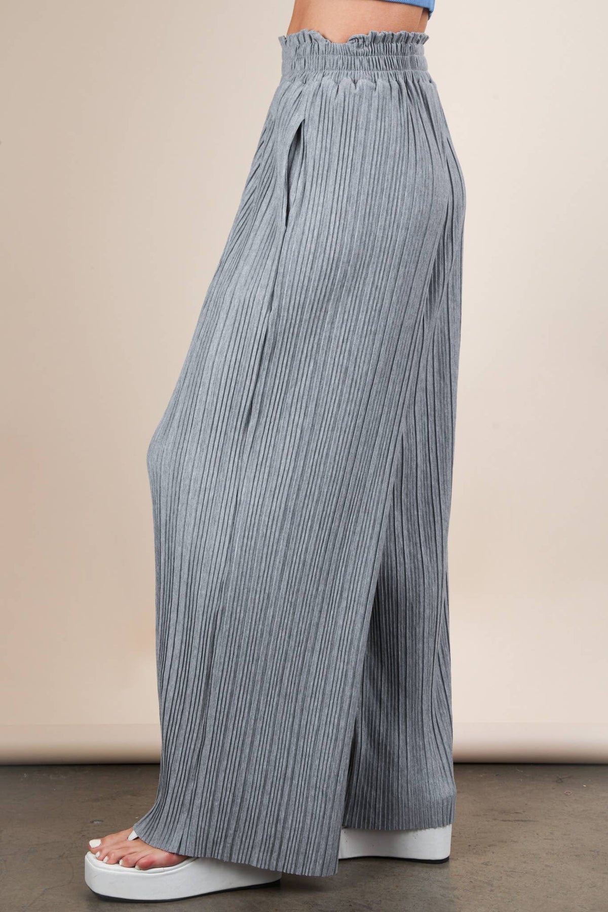 Leopard Print Wide Leg Pleated Pants