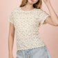 Floral Print Fitted Casual Top