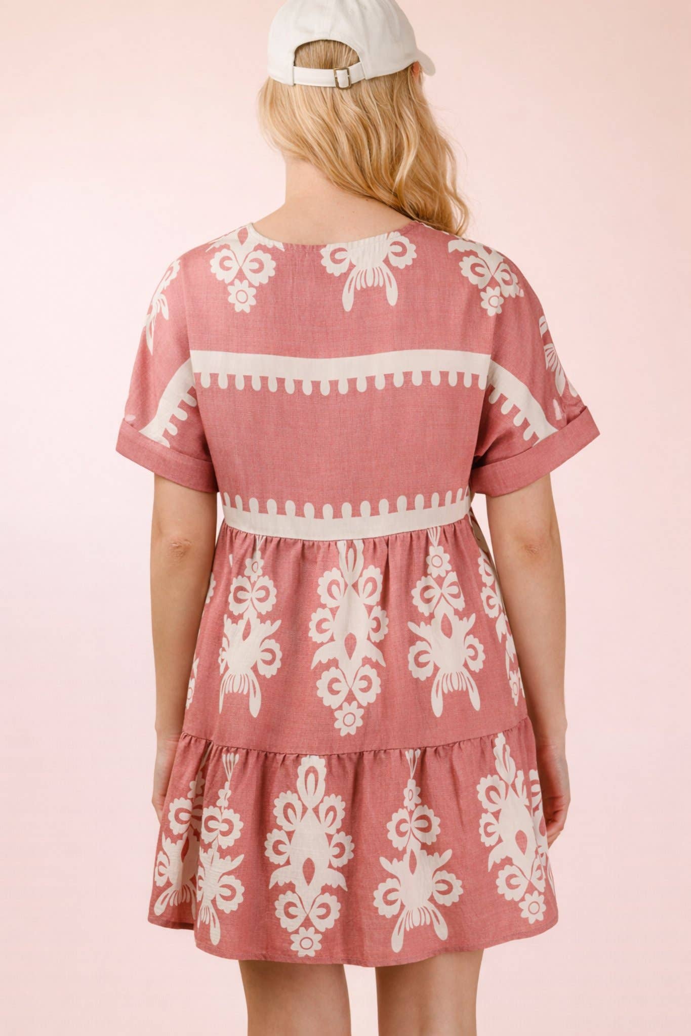 V-Neck Woven Mini Dress