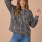 Oversized Mixed Print Sweater Knit Top