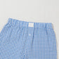 Blue Gingham Printed High Waist Shorts