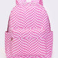 Girls Pink Wavy Checkered Canvas Backpack
