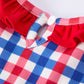 4th of July Plaid Flag Girl Bloomer Set With Bow