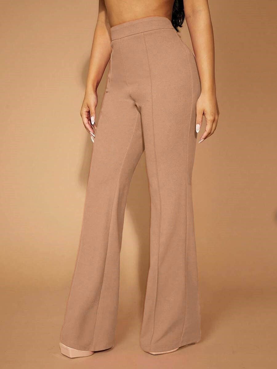 High Waist Straight Leg Pants Women's Work Trousers